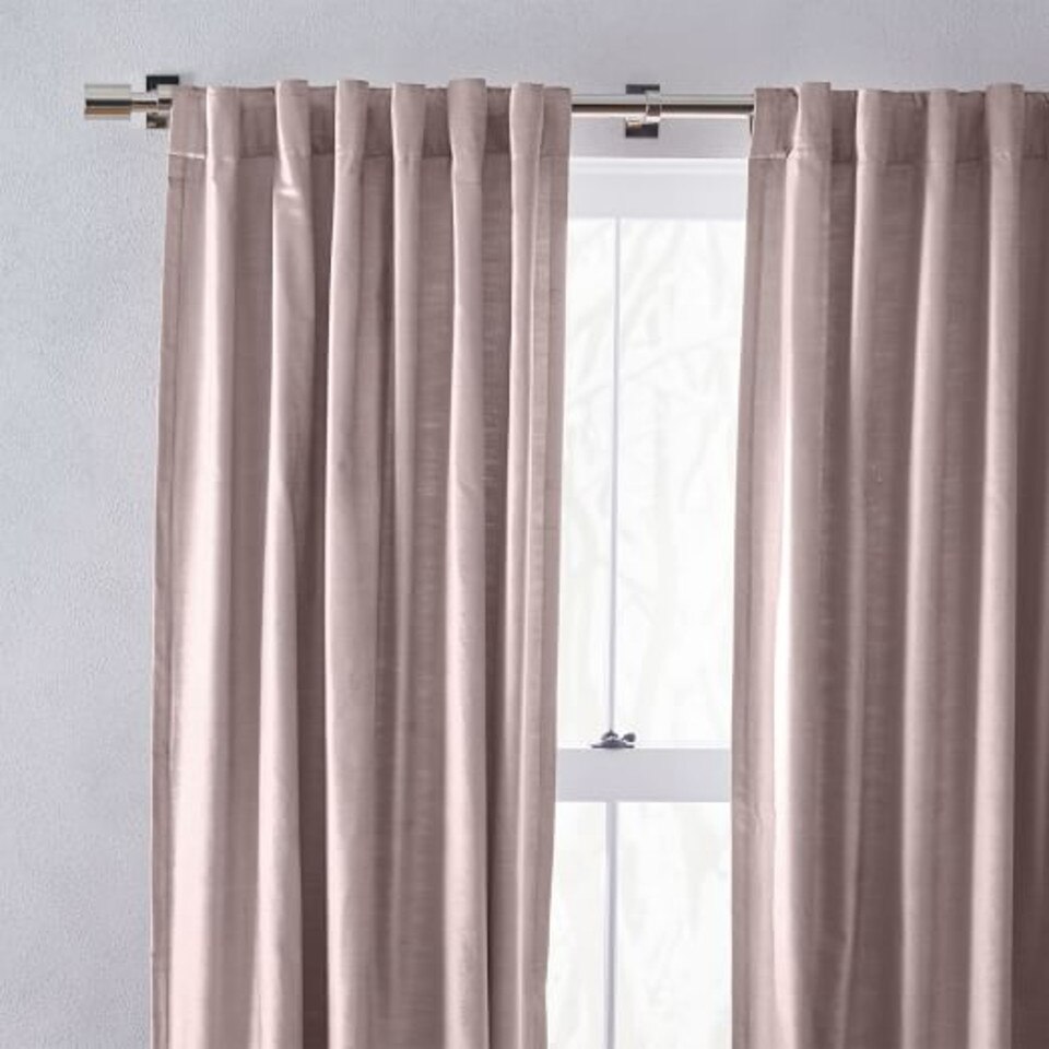 Lustre Velvet Blackout Curtain Dusty Blush west elm United Kingdom